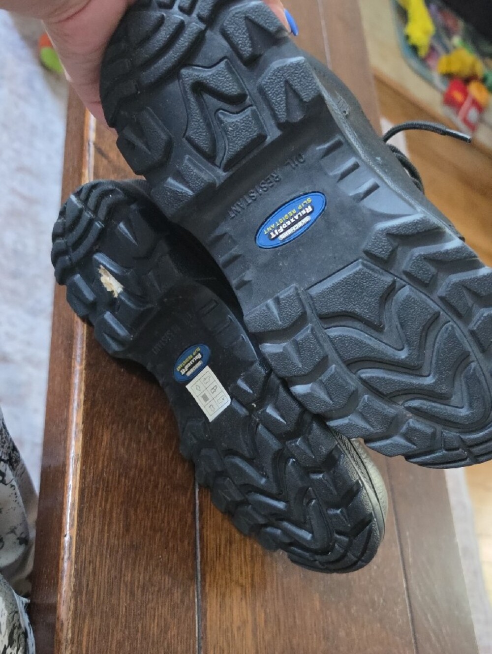 Skechers Womens Black Lace-Up Steel Toe Memory Foam Work Boots - Picture 3 of 5